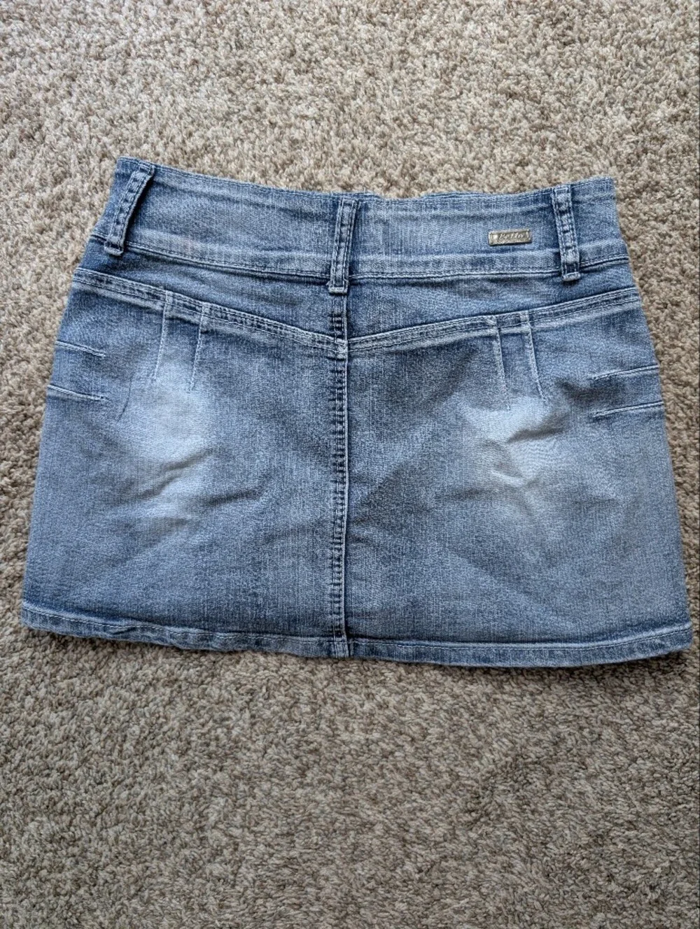 Y2K Denim Mini Skirt‎ in Light Blue Wash With Rhinestones- Sz 5, Bratz Festival